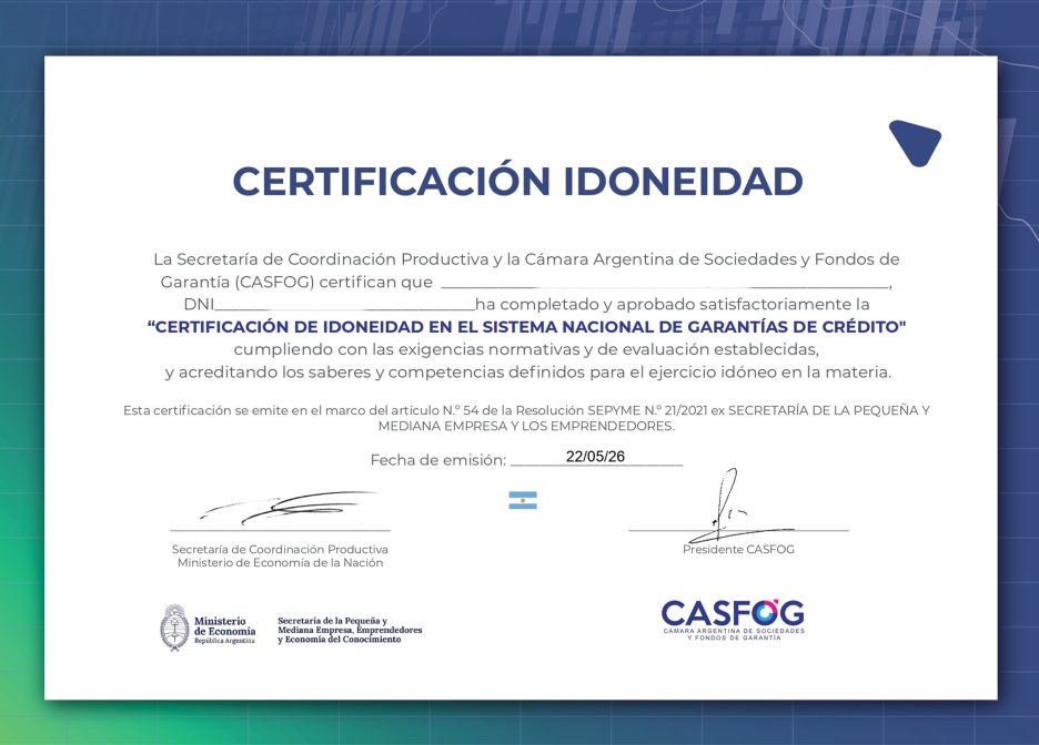 El equipo de FOGACAT obtuvo la Certificación de Idoneidad en el Sistema Nacional de Garantías de Crédito